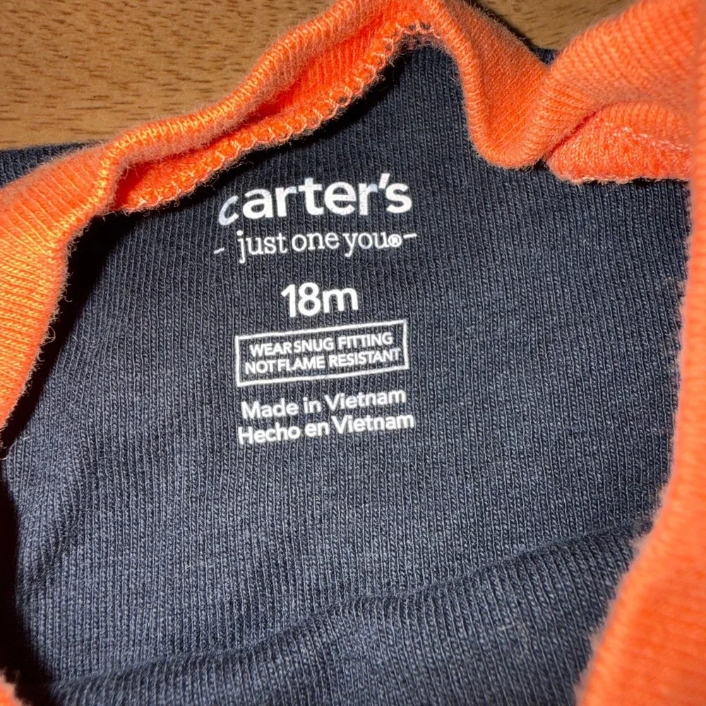 Carters Just One You Halloween Dinosaur Skeleton Pajamas Set 18M Orange Black